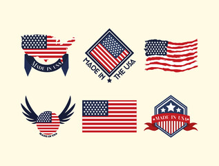 Sticker - made in USA set