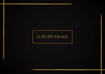 Wall Mural - luxury black background golden frame with space