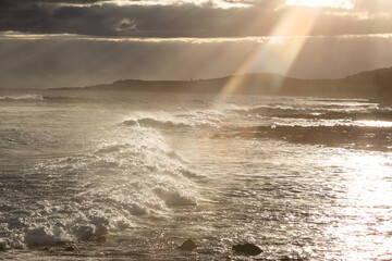 Wall Mural - waves breaking on the beach