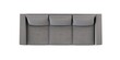 3 seat dark gray color fabric sofa with gold legs on white background. top view. isolate background.
