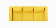 3 seat yellow color leather sofa on white background. top view. isolate background.