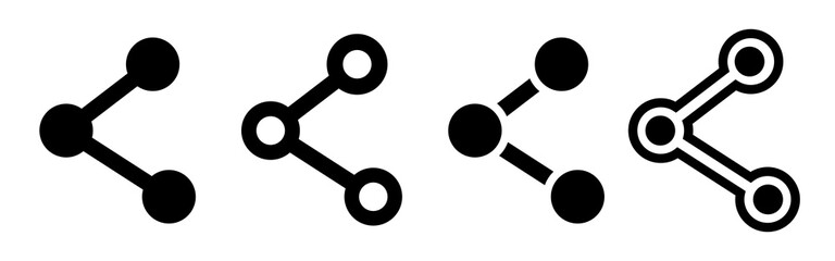 Wall Mural - share icons set. share simple button in different shape. global network connection. communication ic