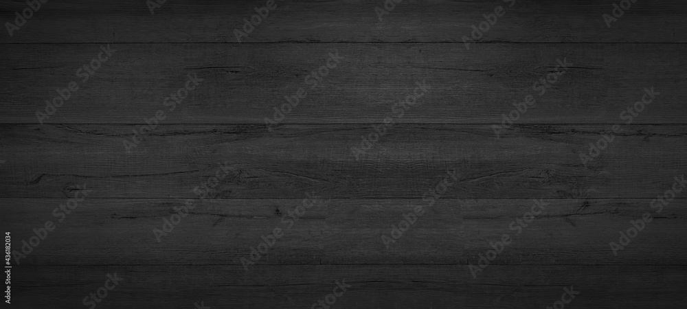 Old black gray grey anthracite rustic dark grunge wooden timber texture - wood background banner - obrazy, fototapety, plakaty 