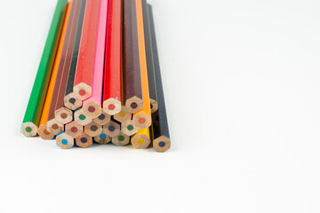 Wall Mural - a stack of wooden colored pencils for drawing