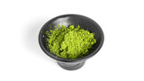 Fototapeta Mapy - Green matcha powdered tea isolated on white background.