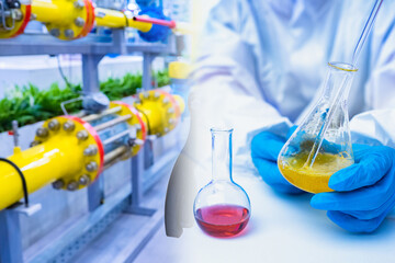 laboratory assistant is experimenting with medicinal plants. plants with medicinal properties in med
