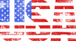 © Oleksandr - USA lettering background. Grunge American flag. Template for your design works.