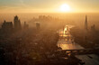 © Image Source RF - UK, London, Aerial view of city and Thames river at sunset