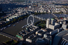 UK, London, Cityscape With London Eye And Thames River