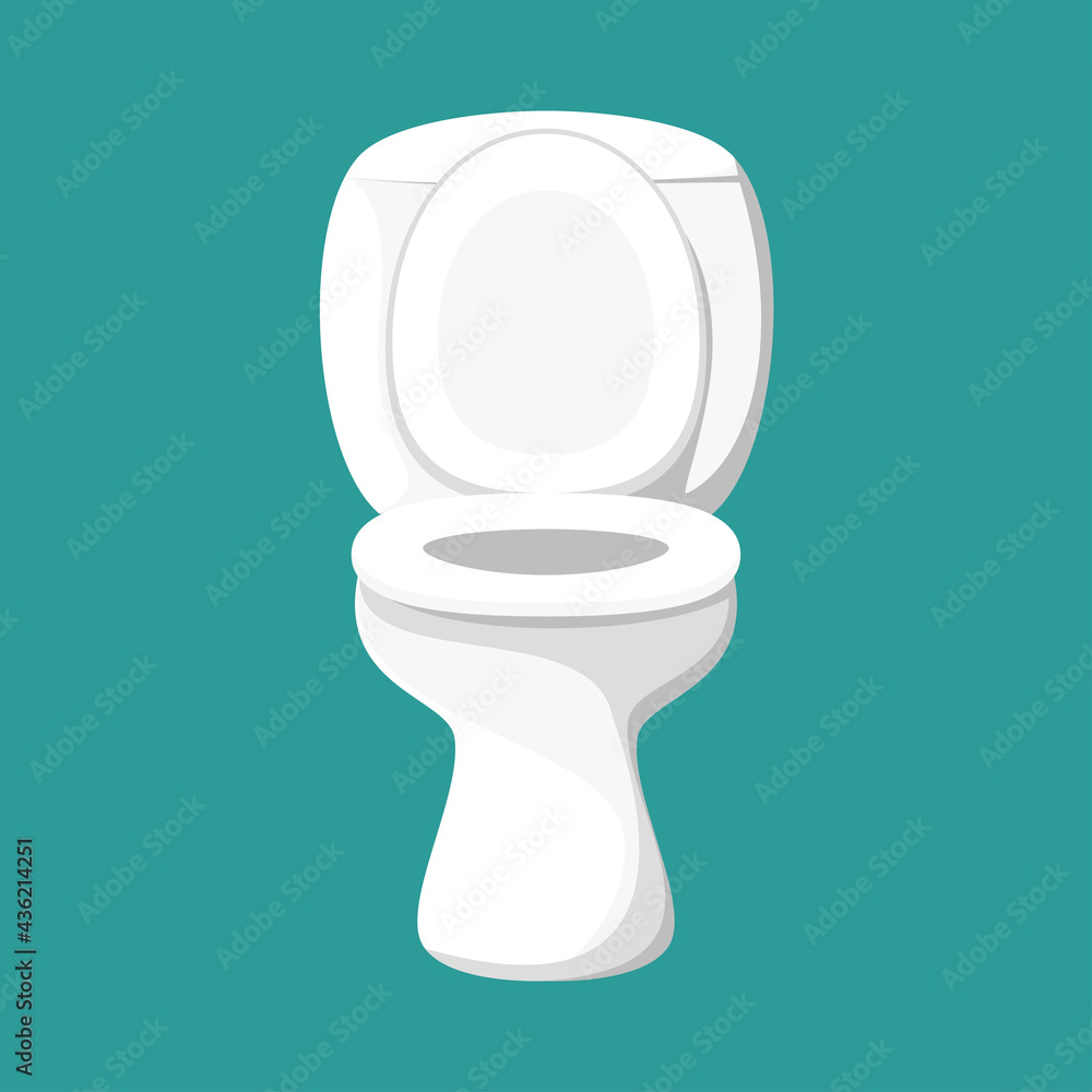 White ceramic toilet bowl, vector illustration. Stock Vector | Adobe Stock, image size:1000x1000