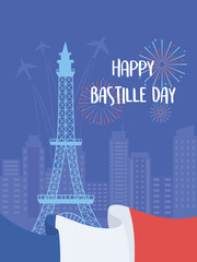 Poster - happy bastille day festive