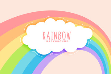 Wall Mural - cute rainbow and cloud in pastel colors background