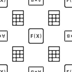 Sticker - Set Chalkboard, Function mathematical symbol and Calculator on seamless pattern. Vector