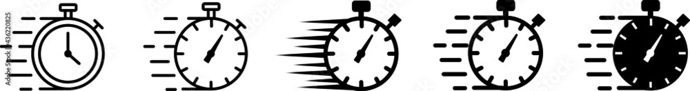 Set of Timer icons. Quick time icon. fast deadline. Timer and stopwatch ...