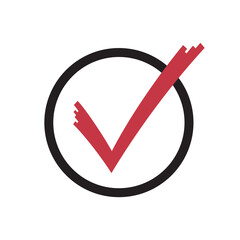 Check mark box icon, Tick symbol, Election vote sign, Check list concept, Simple line design for web site, logo, app, UI, Vector illustration