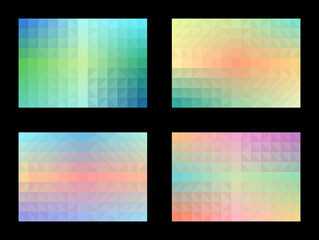 Wall Mural - pastel color pattern set abstract background. geometric shapes, triangles, squares, gradients. desig