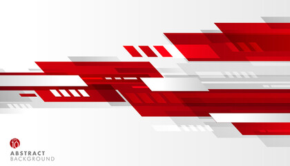 Wall Mural - Abstract template technology geometric red and gray color shiny motion on white background. You can use for cover brochure template, poster, banner web, print ad, etc. Vector illustration