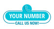 Call us Now blue centered web button