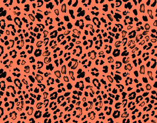 Sticker - Leopard fur seamless vector pattern, animal print background