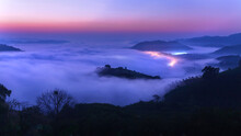 Cloud Carpet Over Mountain Landscape, Nhong Khai, Thailand