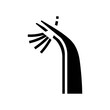 false eyelashes holding tweezer glyph icon vector. false eyelashes holding tweezer sign. isolated contour symbol black illustration