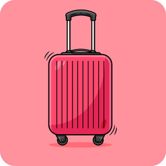 Suitcase travel bag with handles and wheels, vector design and isolated background.