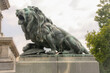 Bronze roaring lion defending the Shield of Freedom, Monument of Freedom, Ruse, Bulgaria