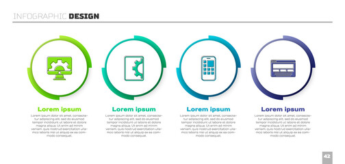 Set Web development, , Mobile Apps and UI or UX design. Business infographic template. Vector