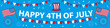 Happy 4th july banner poster. American Independence Day template for your design. Vector illustration