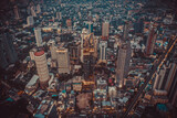 Fototapeta Nowy Jork - Bangkok Aerial view, above Sukhumvit and Thonglor district in Thailand