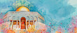 Jerusalem. Creative watercolor background