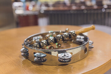 Image of a tambourine or tambourine popular traditional music instrument.