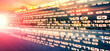 © InfiniteFlow - Digital data flow on road with motion blur to create vision of fast speed transfer . Concept of future digital transformation , disruptive innovation and agile business methodology .