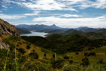 Sticker - Scenic view of the beautiful Pico Gilbo mountain in Picos de Europa, Spain