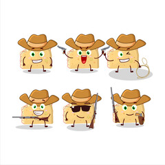 Wall Mural - Cool cowboy apple sandwich cartoon character with a cute hat