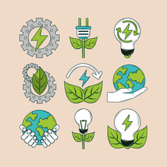 Sticker - renewable energy icons