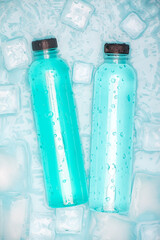 Canvas Print - Cool bottled cold drinks in summer