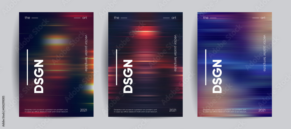 Abstract covers with Motion gradient. Blurred colors vector background. - obrazy, fototapety, plakaty 