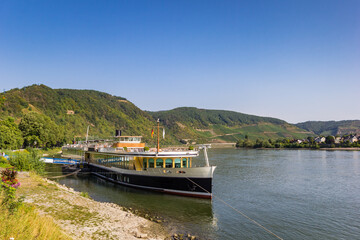 Wall Mural - Old cruiseship at the Rhine riverbank in Boppard, Germany