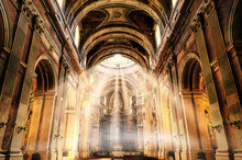 Lights And Shadows Inside A Cathedral