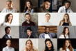 © shunevich - Collage or mosaic of diverse ethnicity young people group headshots, smiling multicultural people looking at camera, during video conference, meeting from home during quarantine.
