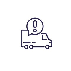 Wall Mural - urgent delivery line icon with a van