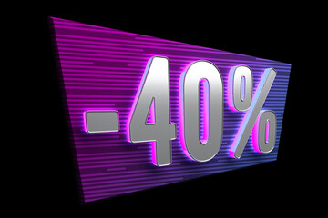 Poster - neon card 40 percent discount