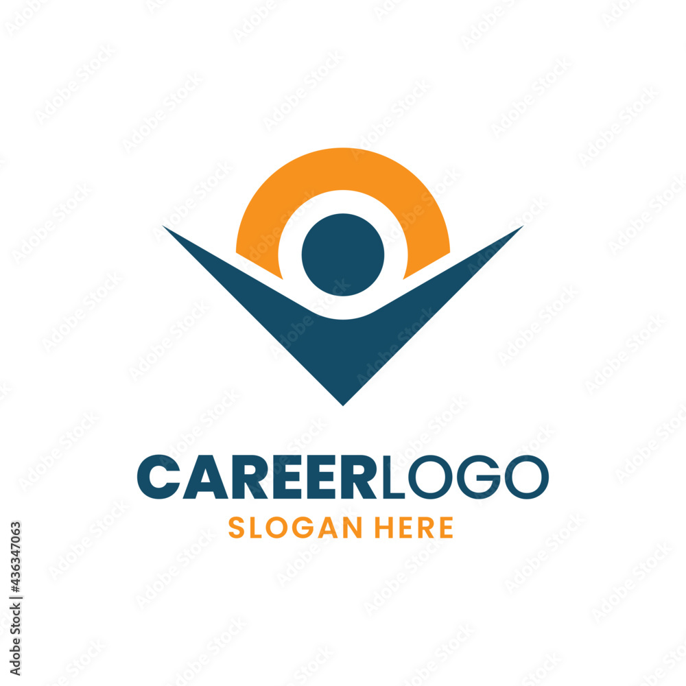 Career point logo template design. Leadership logo. Growth and success  concept. Stock Vector | Adobe Stock, image size:1000x1000