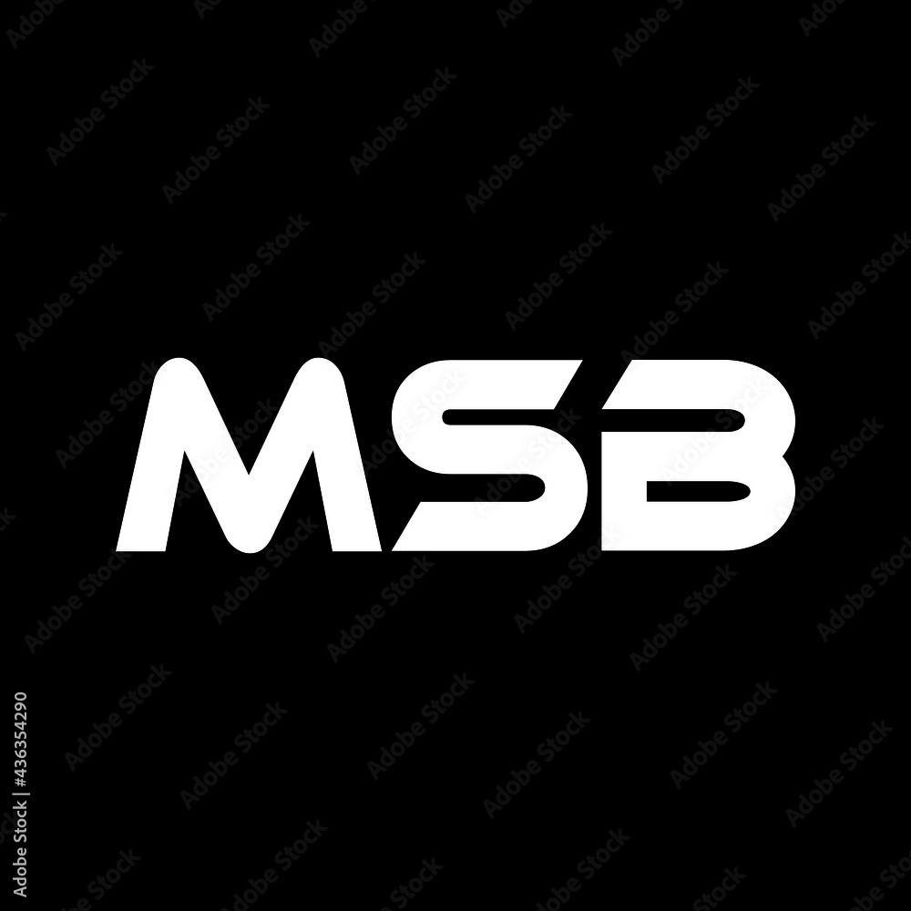 MSB letter logo design with black background in illustrator, vector ...