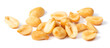 close up of roasted peanuts isolated on white background