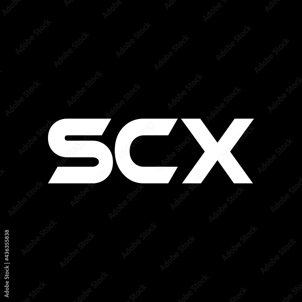 SCX letter logo design with black background in illustrator, vector ...