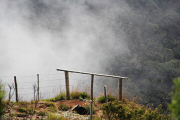 Canvas Print - fence over clouds
