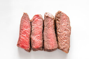 Canvas Print - Beef steak: degrees of doneness