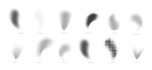 Halftone Gradient Shapes. Dots Comic Effect. Vector Illustration